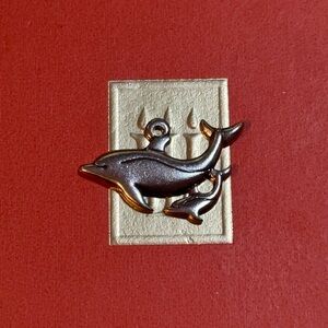 James Avery Sterling Silver Mother and Baby Dolphin Pendant Charm